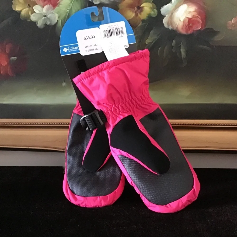 NWT Columbia Kids Youth Pink Mitten Waterproof & Breathable Size L BE